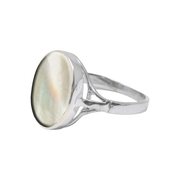 Silver Mother of Pearl Oval Ring