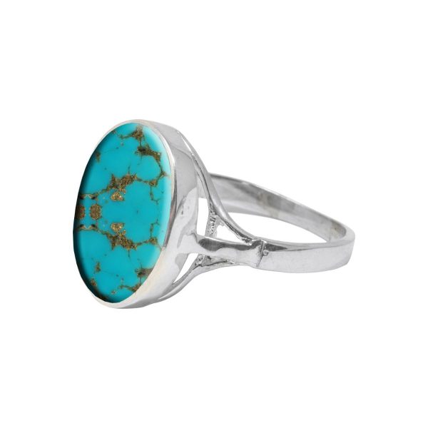 Silver Turquoise Oval Ring