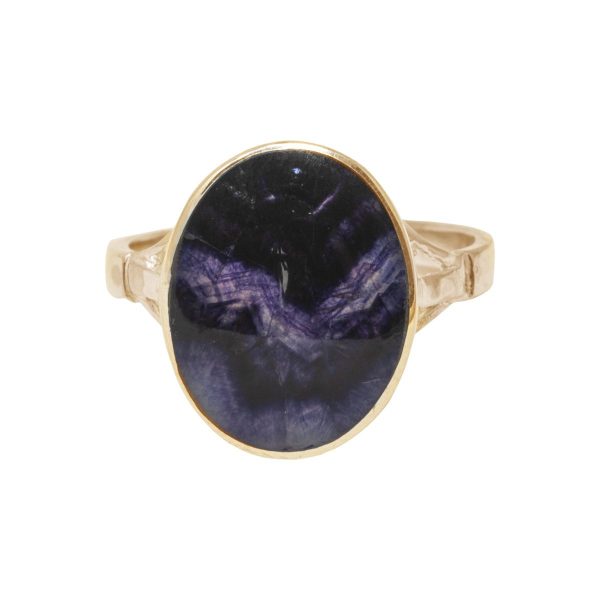 Yellow Gold Blue John Oval Ring