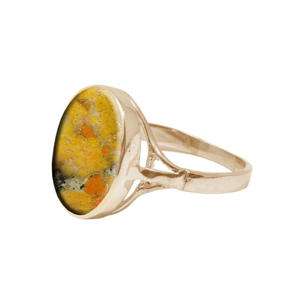 Yellow Gold Bumblebee Jasper Oval Ring