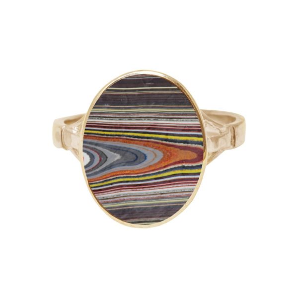 Yellow Fordite Oval Ring