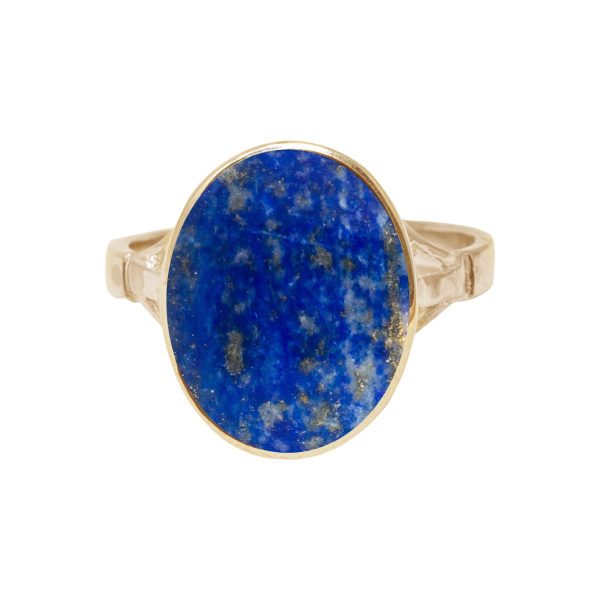 Yellow Gold Lapis Oval Ring