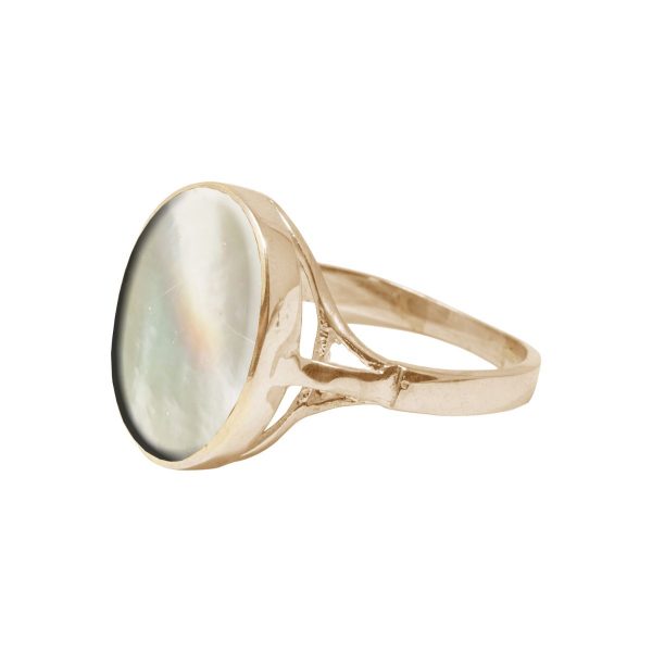 Yellow Gold Mother of Pearl Oval Ring