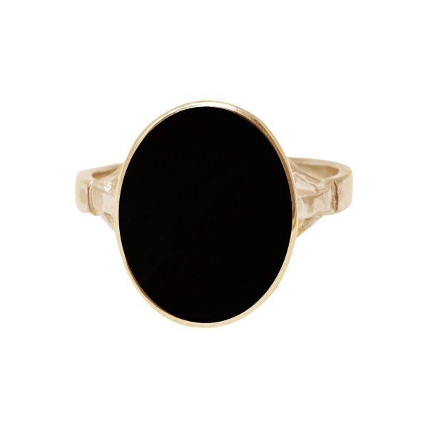 Yellow Gold Whitby Jet Oval Ring