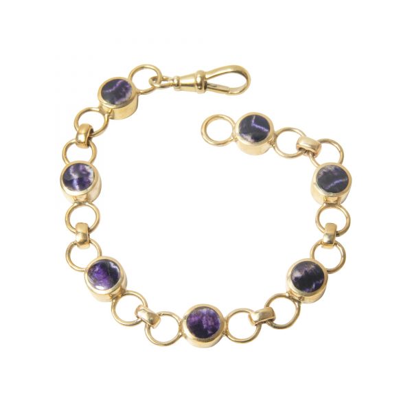 Gold blue john bracelet