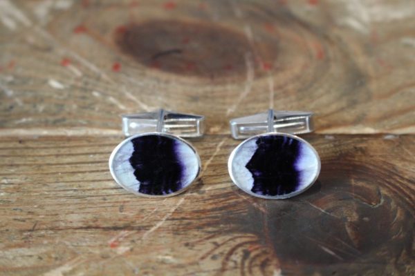 Silver Blue John Oval Cufflinks