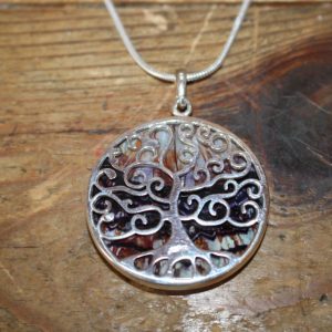 Silver Blue John Tree of Life Pendant