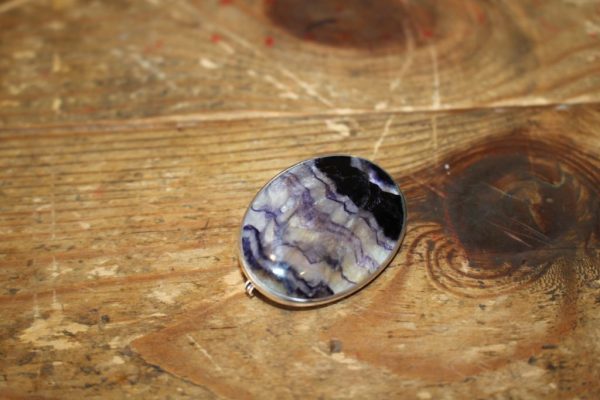 Sterling silver Blue John Oval Brooch