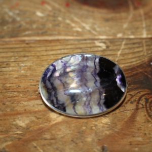 Sterling silver Blue John Oval Brooch