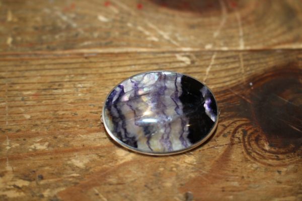 Sterling silver Blue John Oval Brooch