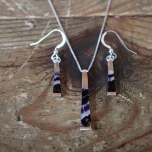 Blue John Pendant and Earring Set