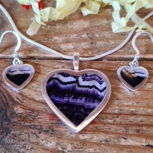 INS302 Heart Shaped Pendant and Earrings Set