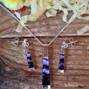 INS303 Long Tapered Pendant and Earrings Set