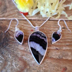 INS304 Inverted Pear Pendant and Earrings Set