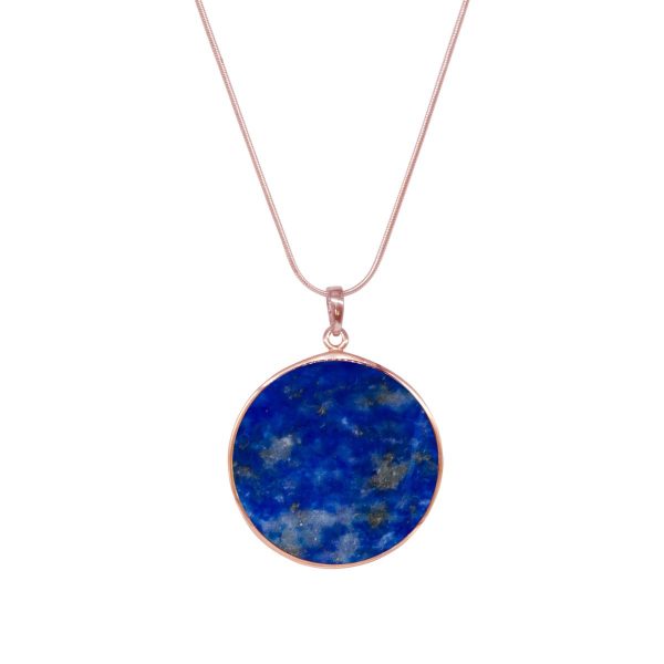 Rose Gold Lapis Tree of Life Pendant