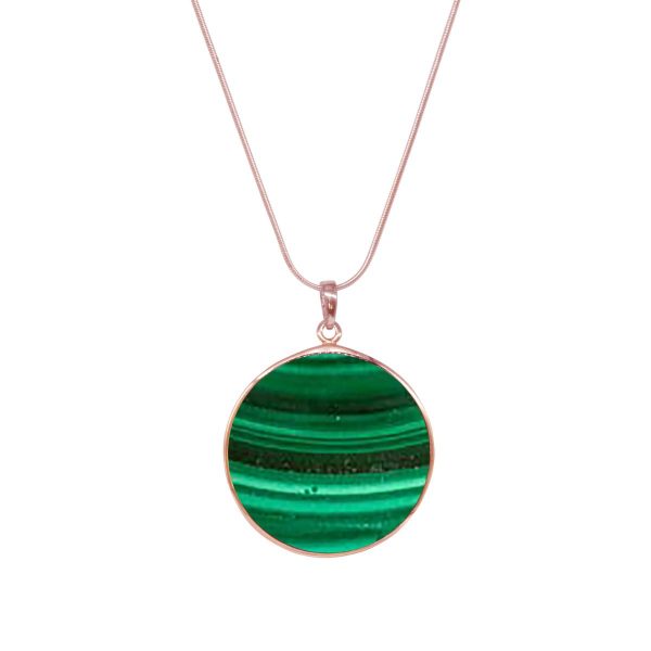 Rose Gold Malachite Tree of Life Pendant