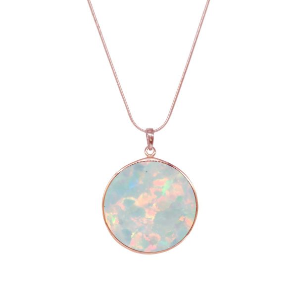 Rose Gold Opalite Tree of Life Pendant