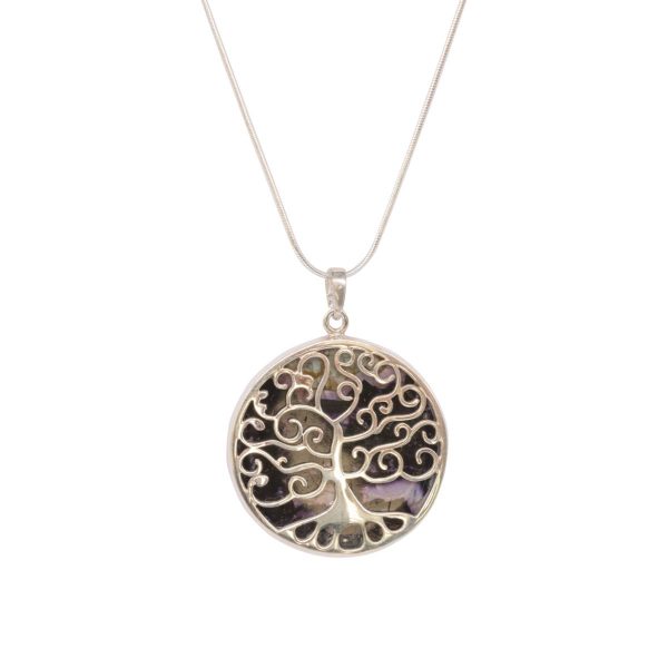 Silver Blue John Tree of Life Pendant