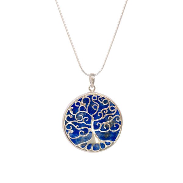 Silver Lapis Tree of Life Pendant