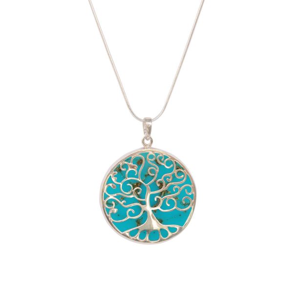 Silver Turquoise Tree of Life Pendant