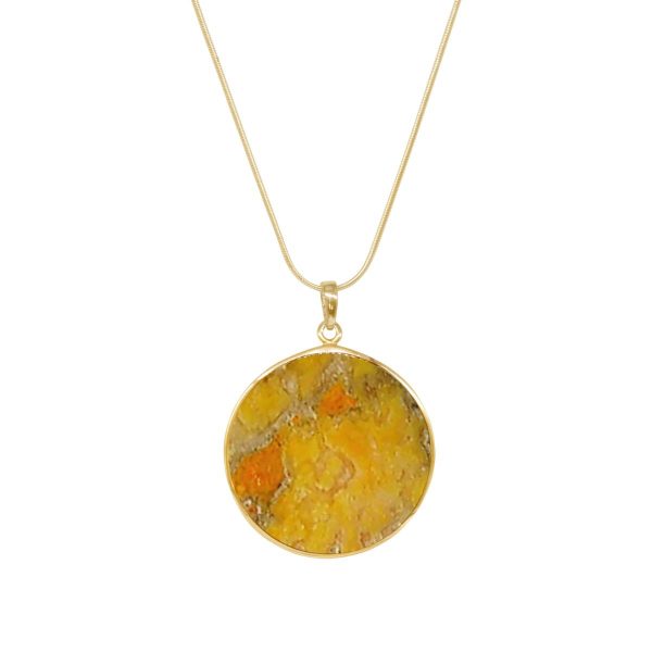 Yellow Gold Bumblebee Jasper Tree of Life Pendant