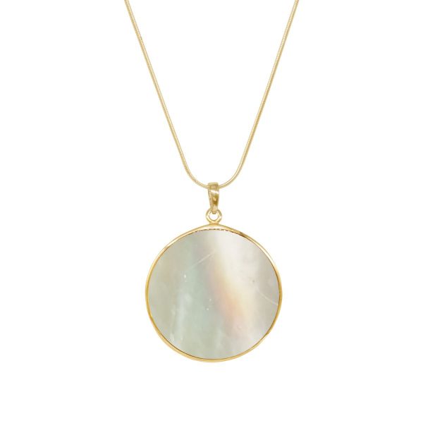 Yellow Gold Mother of Pearl Tree of Life Pendant