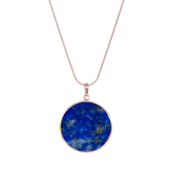 Rose Gold Lapis Tree of Life Pendant