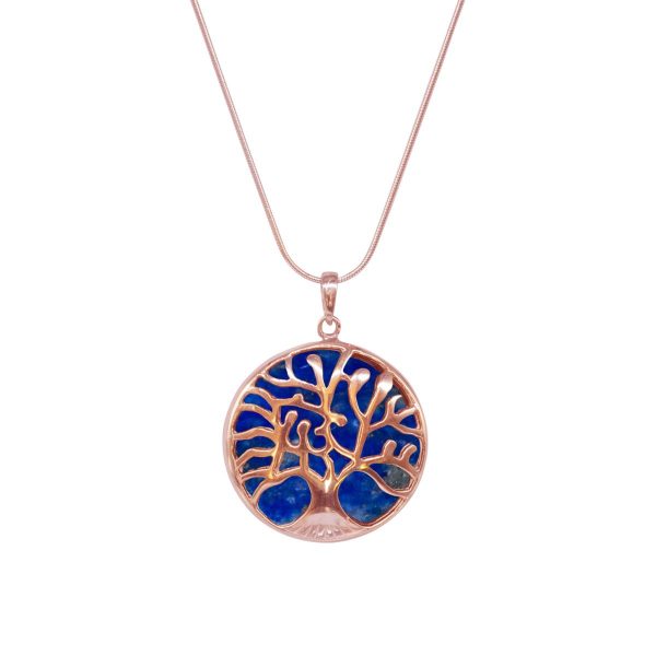 Rose Gold La[is Tree of Life Pendant