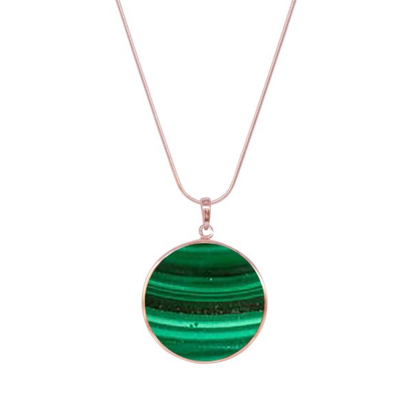 Rose Gold Malachite Tree of Life Pendant