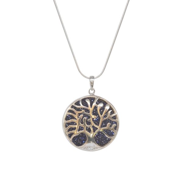 Silver Blue John Tree of Life Pendant