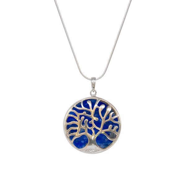 Silver Lapis Tree of Life Pendant