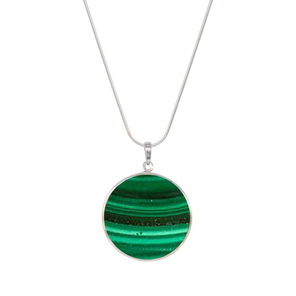 Silver Malachite Tree of Life Pendant