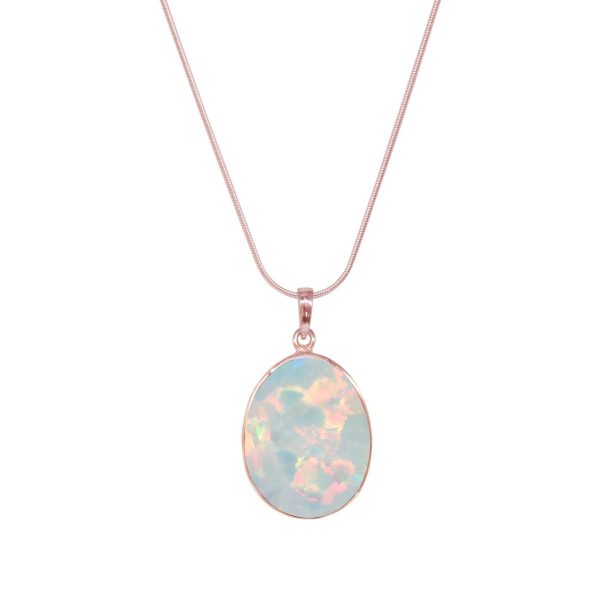 Rose Gold Opalite Sun Ice Tree of Life Pendant