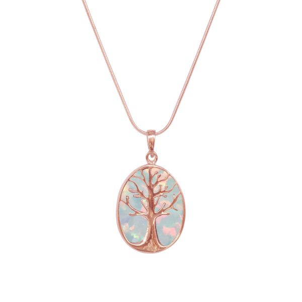 Rose Gold Sun Ice Tree of Life Pendant