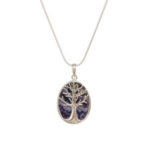 Silver Blue John Tree of Life Pendant