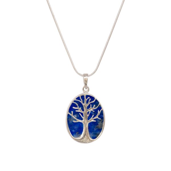 Silver Lapis Tree of Life Pendant