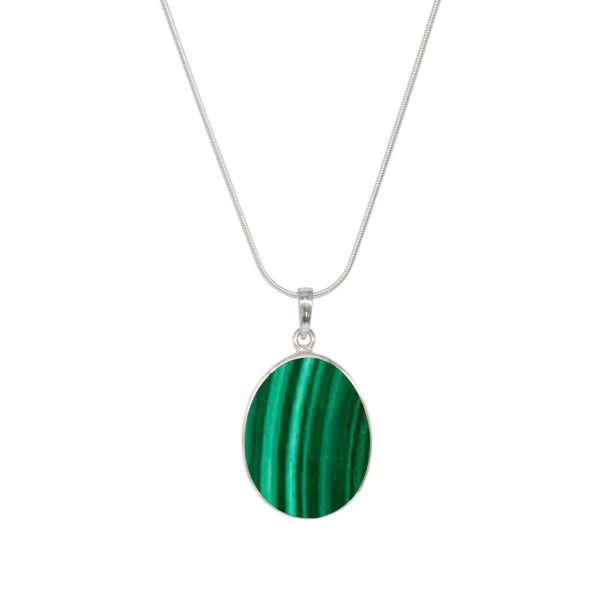 Silver Malachite Tree of Life Pendant