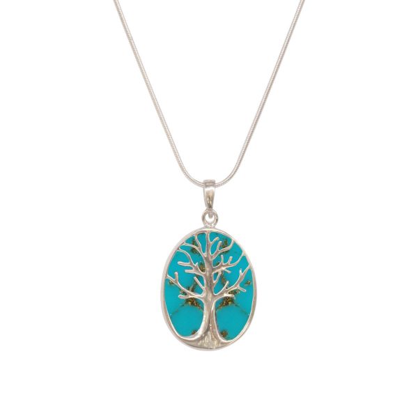 Silver Turquoise Tree of Life Pendant