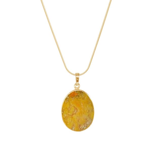 Yellow Gold bumblebee Jasper Tree of Life Pendant