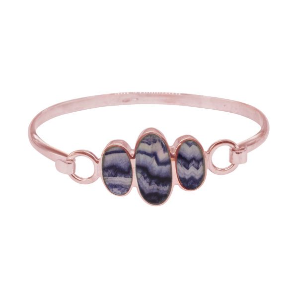 Rose Gold Blue John Three Stone Bangle