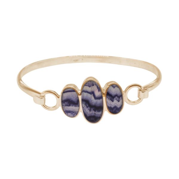 Yellow Gold Blue John Three Stone Bangle