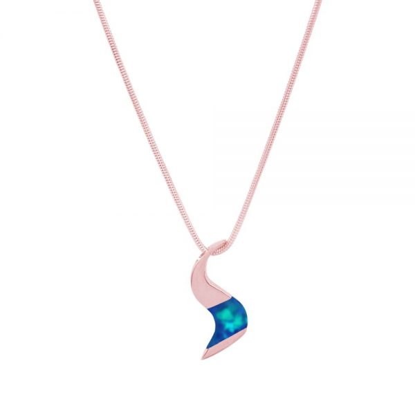 Rose Gold Opalite Cobalt Blue Pendant