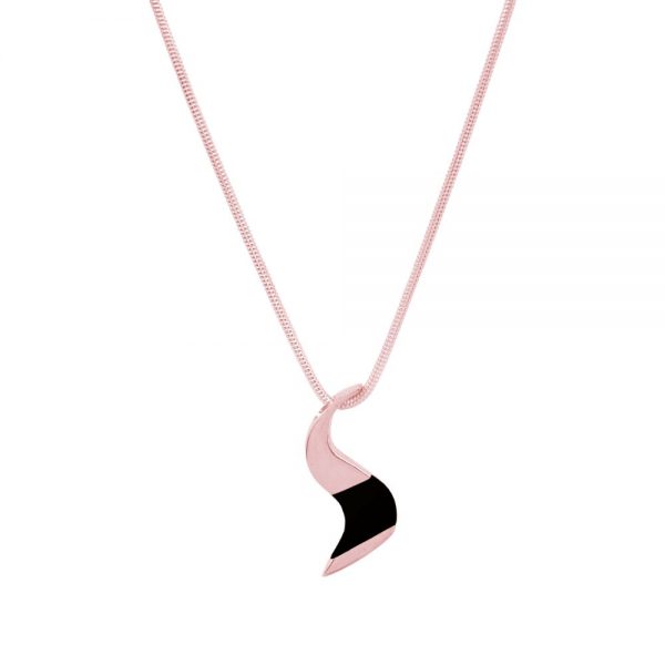 Rose Gold Whitby Jet Pendant