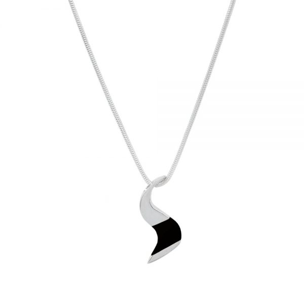 Silver Whitby Jet Pendant