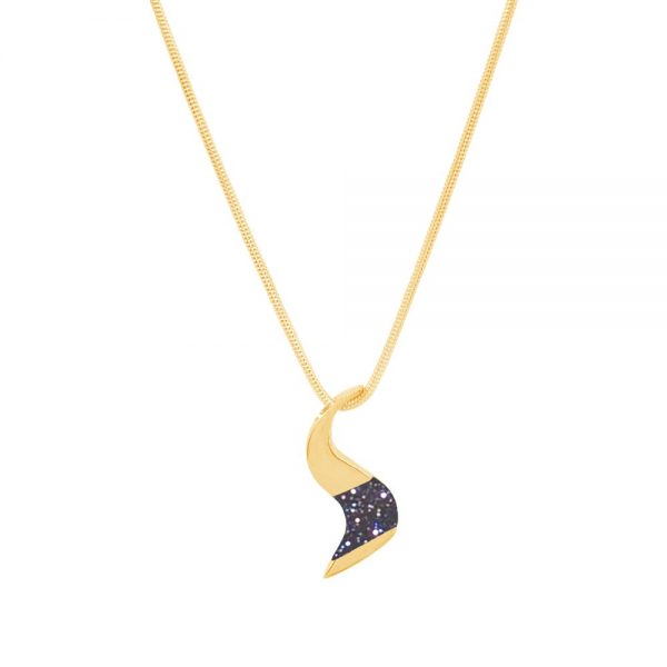 Yellow Gold Blue Goldstone Pendant