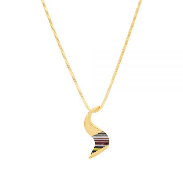 Yellow Gold Fordite Pendant