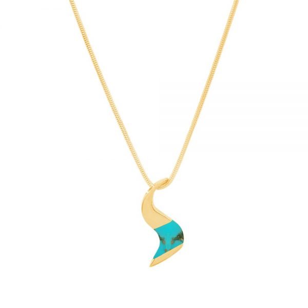 Yellow Gold Turquoise Pendant