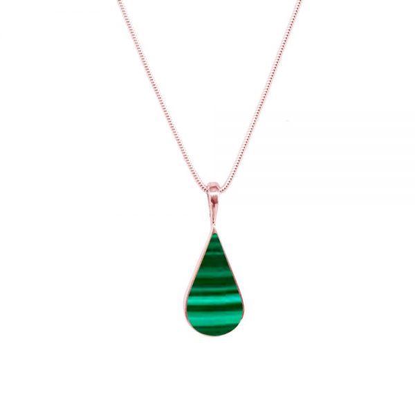 Rose Gold Malachite Pendant