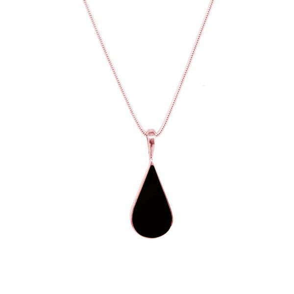 Rose Gold Whitby Jet Pendant