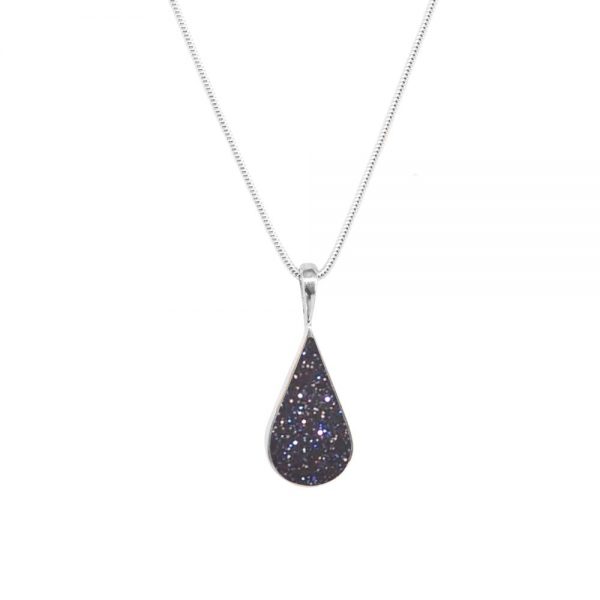 Silver Blue Goldstone Pendant